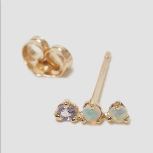 Wwake Three-Step Earrings (Pair) Opal & Tanzanite